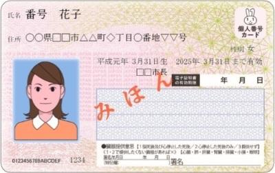 マイナンバーカード表面みほん