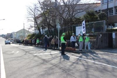 大字･自治会で集まって避難所へ向かいます